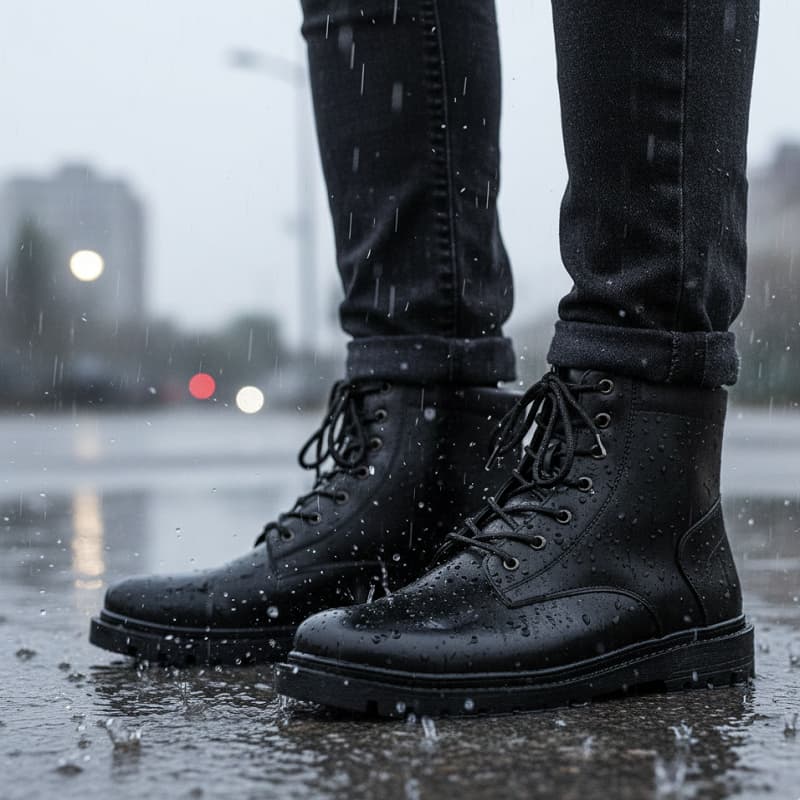 نیم بوت مردانه زیپی مدل Bershka -مشکی